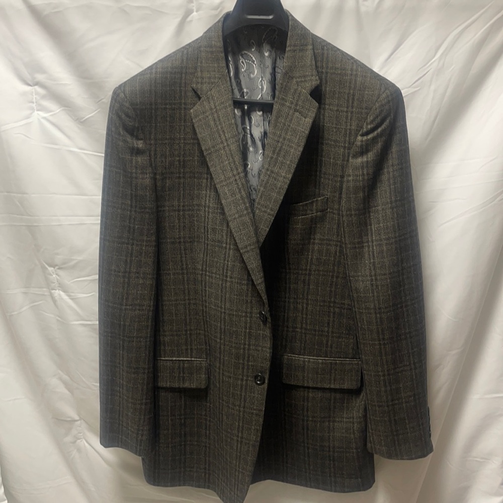 Gray/Black/Tan wool blend coat w/ paisley lining